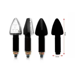   Semnalizatoare LED Bihr Trileds corp negru, lentilă transparentă (pereche) 007-2