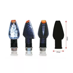   Semnalizatoare LED Bihr Design corp carbon, lentilă transparentă (pereche) 008-3