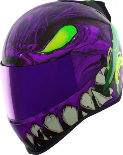 Cască Icon Airform Manik'RR negru/fluo verde/lucios/violet/alb