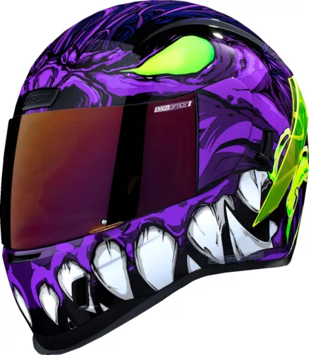 Cască Icon Airform Manik'RR negru/fluo verde/lucios/violet/alb