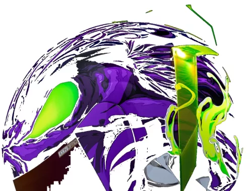 Cască Icon Airform Manik'RR negru/fluo verde/lucios/violet/alb