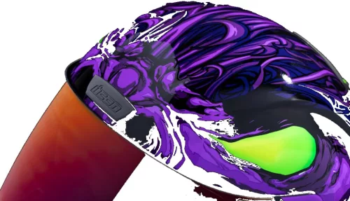 Cască Icon Airform Manik'RR negru/fluo verde/lucios/violet/alb