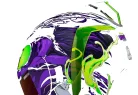 Cască Icon Airform Manik'RR negru/fluo verde/lucios/violet/alb