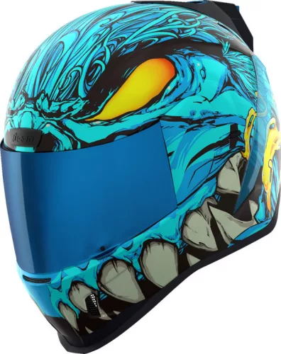 Cască Icon Airform Manik'RR negru/cyan/lucios/alb/galben