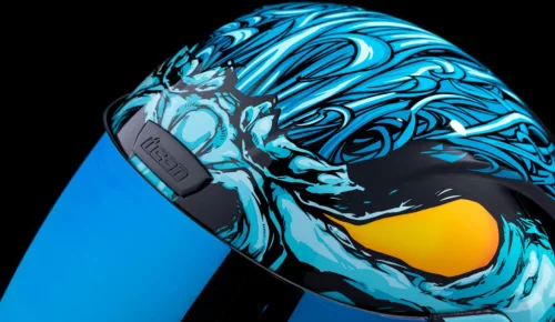 Cască Icon Airform Manik'RR negru/cyan/lucios/alb/galben