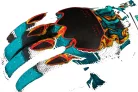 Cască Icon Airform Manik'RR negru/cyan/lucios/alb/galben
