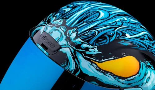 Cască Icon Airform Manik'RR negru/cyan/lucios/alb/galben