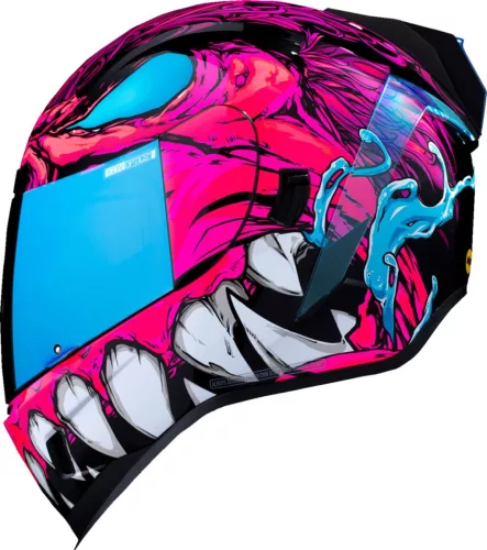 Cască Icon Airform Manik'RR negru/albastru/lucios/roz/alb
