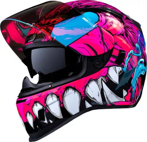 Cască Icon Airform Manik'RR negru/albastru/lucios/roz/alb