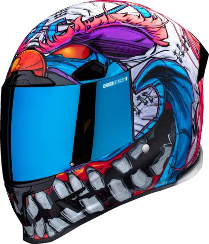 Cască Icon Airframe Pro Krazy Klown 2 negru/albastru/roz/violet/alb