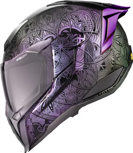 Cască Icon Ultraflite Opal Mandala negru/violet/argintiu