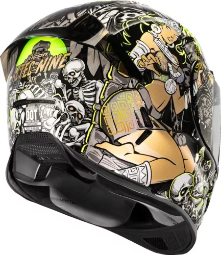 Cască Icon Airframe Pro Aztec Nine negru/lucios/auriu/verde/alb/galben