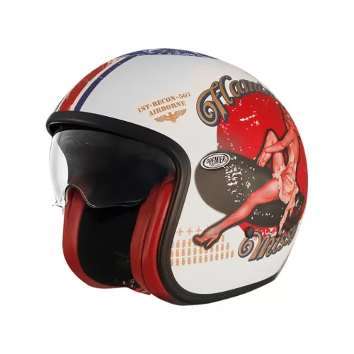 Cască Premier Vintage Pin Up 8 BM mat/rosu/alb