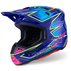 Casca Cross Alpinestars S-M7 Cast albastru/galben/roz