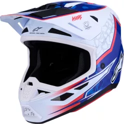 Casca Cross Alpinestars S-M7 Blaster alb/albastru/rosu