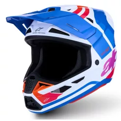 Casca Cross Alpinestars S-M7 Core alb/albastru/roz