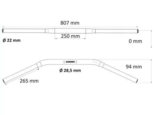 Ghidon Accossato Ø28.5x4mm L=860mm HBT187S Argintiu
