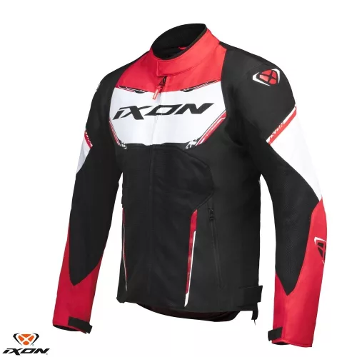 Geaca barbati Racing/Roadster Ixon vara Striker AIR WP MS negru/alb/rosu