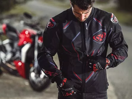 Geaca barbati Racing/Roadster Ixon vara Demoniak MS negru/rosu