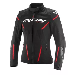   Geaca dama Racing/Roadster Ixon vara Striker 2 AIR WP LS negru/rosu
