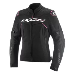 Geaca dama Racing/Roadster Ixon Meteor 31 LS negru/alb/roz