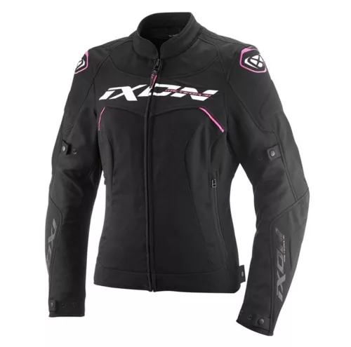 Geaca dama Racing/Roadster Ixon Meteor 31 LS negru/alb/roz