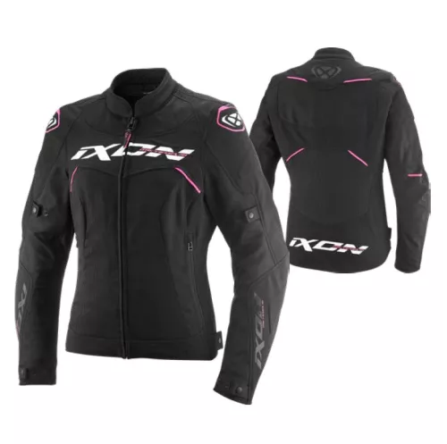 Geaca dama Racing/Roadster Ixon Meteor 31 LS negru/alb/roz
