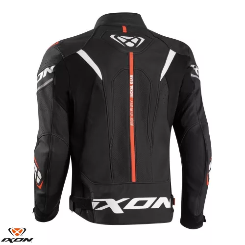 Geaca barbati piele Racing Ixon vara Jackal JKT MS negru/alb/rosu