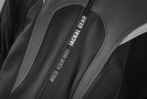 Geaca barbati piele Racing Ixon vara Jackal JKT MS negru/alb/rosu
