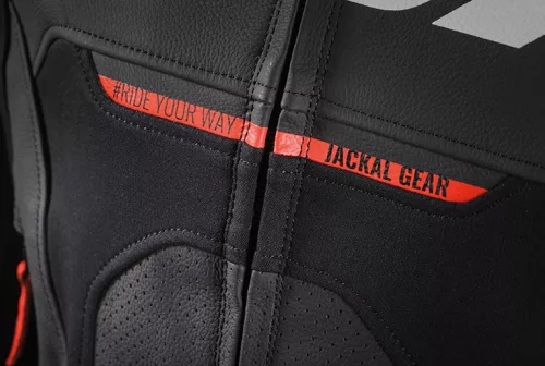 Geaca barbati piele Racing Ixon vara Jackal JKT MS negru/alb/rosu