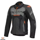 Geaca barbati piele Racing Ixon vara Jackal JKT MS negru/antracit/portocaliu