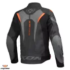 Geaca barbati piele Racing Ixon vara Jackal JKT MS negru/antracit/portocaliu