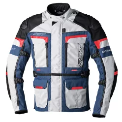   Geacă moto textil damă RST Pro Series Adventure-X argintiu/albastru/roșu