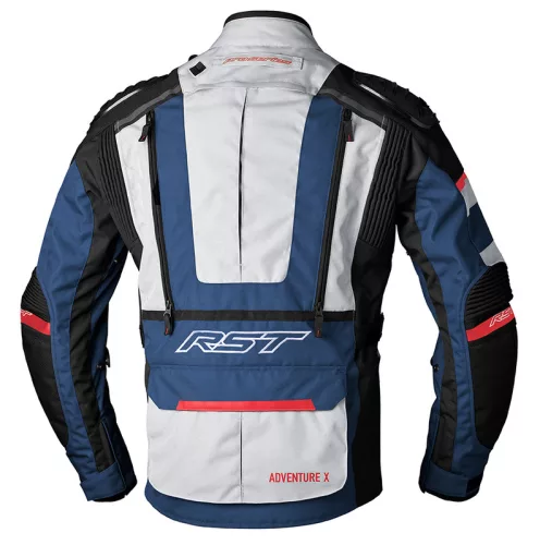 Geacă moto textil damă RST Pro Series Adventure-X argintiu/albastru/roșu