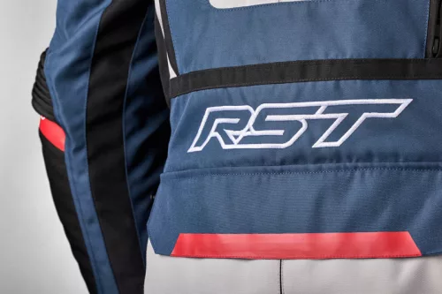 Geacă moto textil damă RST Pro Series Adventure-X argintiu/albastru/roșu