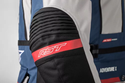 Geacă moto textil damă RST Pro Series Adventure-X argintiu/albastru/roșu