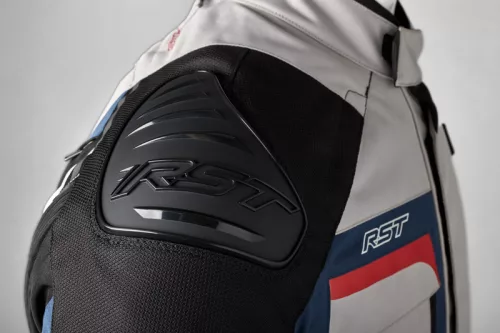 Geacă moto textil damă RST Pro Series Adventure-X argintiu/albastru/roșu