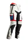Pantaloni moto textil damă RST Pro Series Adventure-X alb gheață/albastru/roșu