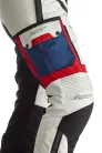 Pantaloni moto textil damă RST Pro Series Adventure-X alb gheață/albastru/roșu