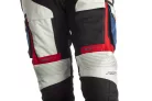 Pantaloni moto textil damă RST Pro Series Adventure-X alb gheață/albastru/roșu