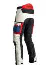 Pantaloni moto textil damă RST Pro Series Adventure-X alb gheață/albastru/roșu