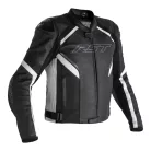 Geacă moto piele cu airbag RST Sabre negru/alb