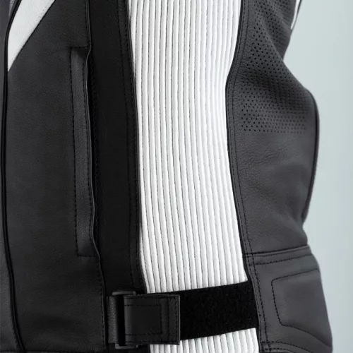 Geacă moto piele cu airbag RST Sabre negru/alb