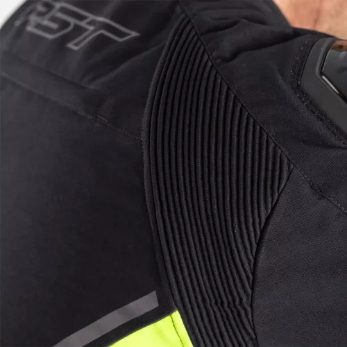 Geacă moto textil cu airbag RST Sabre negru/gri/galben fluo