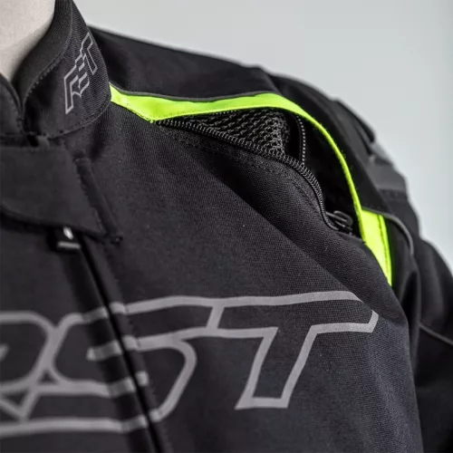 Geacă moto textil cu airbag RST Sabre negru/gri/galben fluo