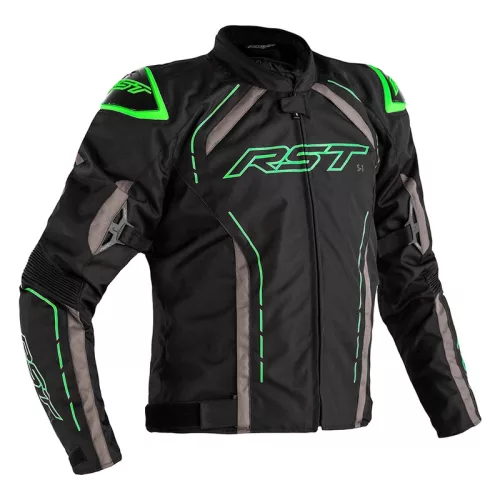 Geacă moto textil RST S-1 negru/gri/verde fluo
