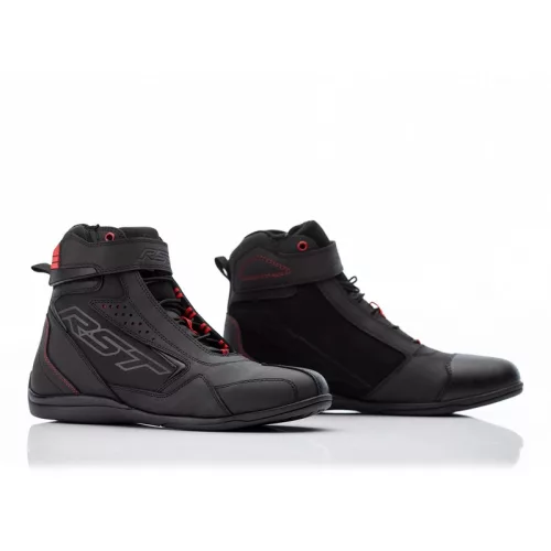 Ghete moto damă RST Frontier negru/roșu