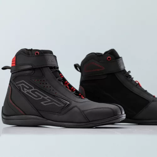 Ghete moto damă RST Frontier negru/roșu