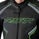 Geacă moto piele RST S1 D3O negru/verde fluo