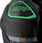 Geacă moto piele RST S1 D3O negru/verde fluo